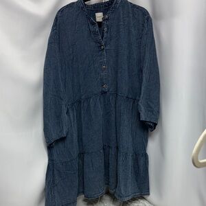 Maeve Tiered blue Denim Women's Dress size XL